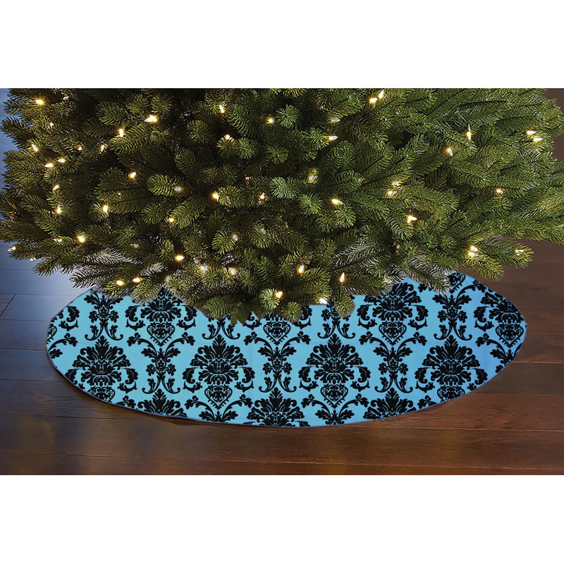 Jupe d'arbre de Noël 58 po Popeline, Turquoise