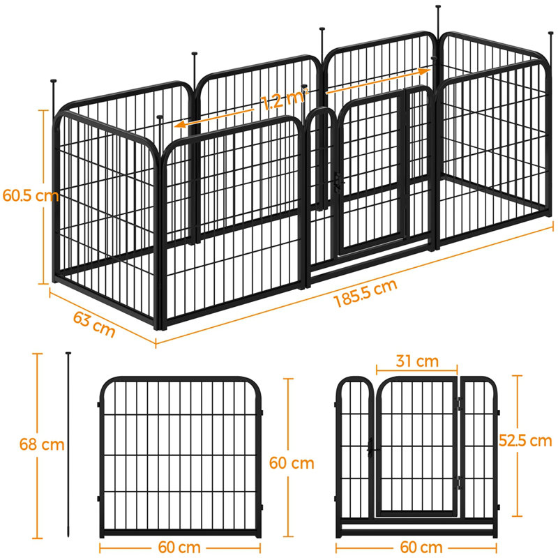 Panel Metal Exercise Pen With Door, 60cm x 60cm