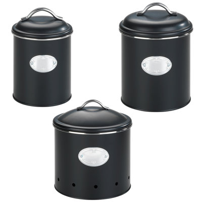 3-tlg. Vorratsdosen-Set Nero