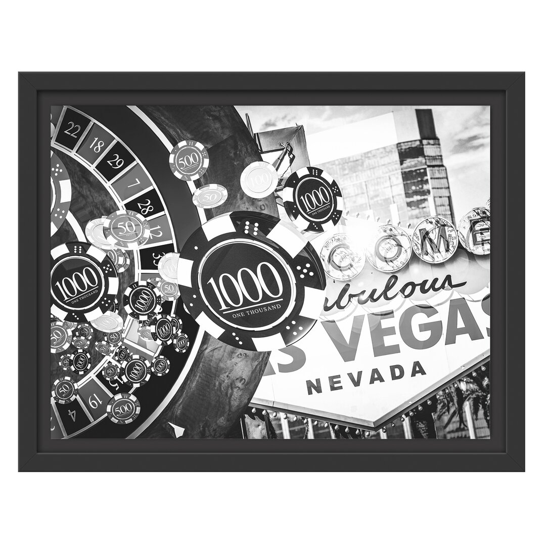 Gerahmtes Wandbild Las Vegas Casino Roulette