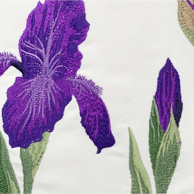 Embroidered Outdoor Throw Pillow