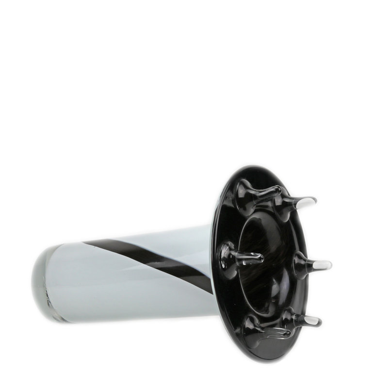Neptune Handmade Glass Table Vase, White/Black