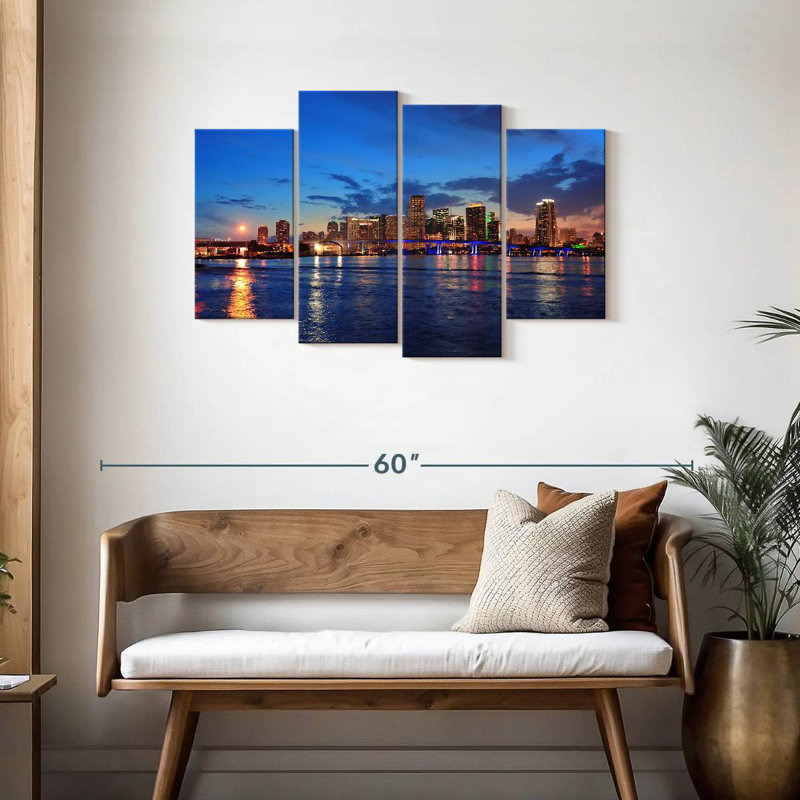 Nicci Coastal Miami Night Scene, 27" H x 43" W