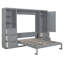 Grand lit escamotable grand format avec placard, tiroirs et tablettes, conception compacte et peu encombrante pour les maisons modernes-121090109