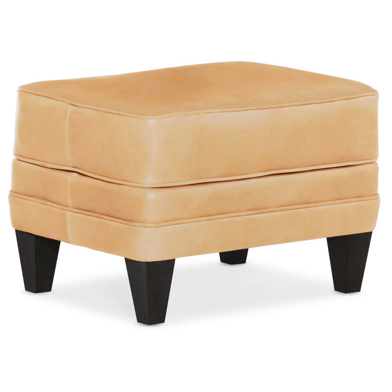 Willow Ottoman, Plantation, Outsider Raven Genuine Leather