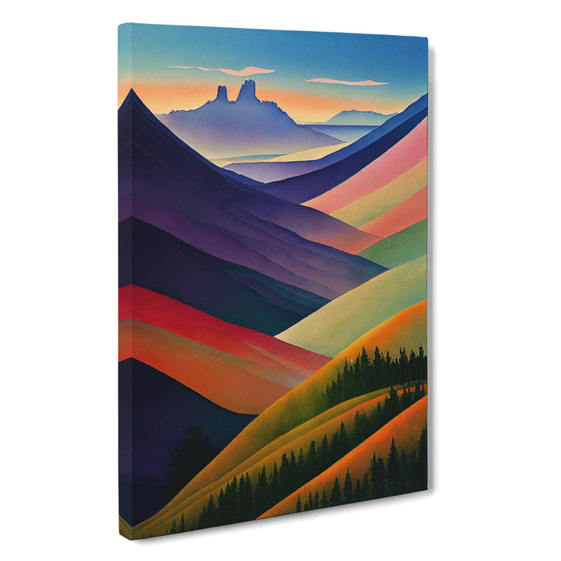 Mountain Landscape Painted No.6 - Wrapped Canvas, 50cm H x 35cm W x 3cm D