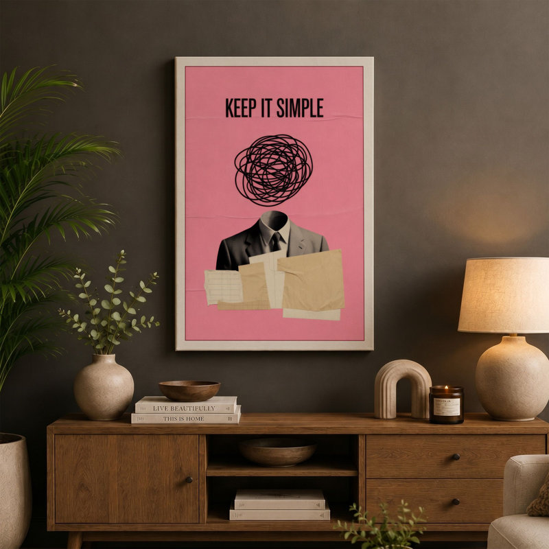 Keep It Simple Eclectic - Wrapped Canvas, 36x24 - 91.4 x 61.0 cm, Sage Border