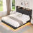 Upholstered Floating Bed With LED Lights, Charging Port-1090953922-1093848367