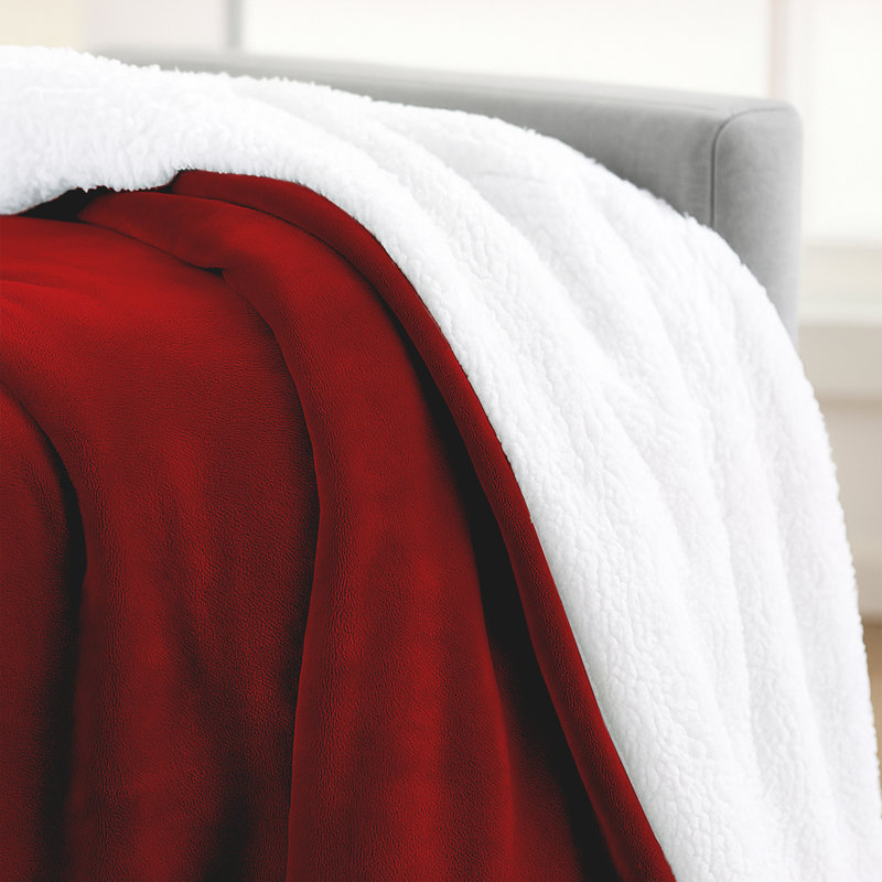 Sherpa Fleece Fur Thick Reversible Blanket Throw, 150cm x 200cm, Emerald