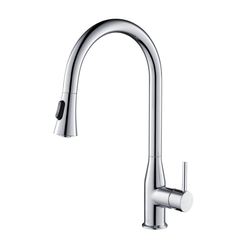 Robinet de cuisine à poignée simple avec accessoires Napa KIBI, Chrome, Sans distributeur de savon