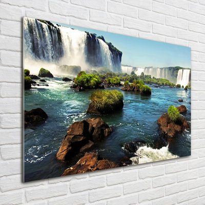 Waterfall Igaz 1 Piece Wall Art on Glass