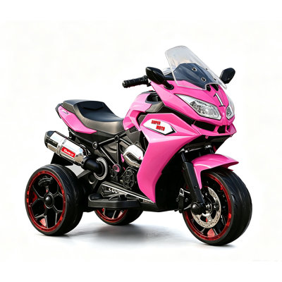 Grande motocyclette électrique pour enfants de 3 à 6 ans Alex de 41 po avec roues incandescentes DEL, lumières fraîches pour tout le corps, musique MP3 et téléphone sans fil, 3,2 MPH, capacité de 66 lb