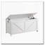 Banc de rangement très long avec finition blanc rétro