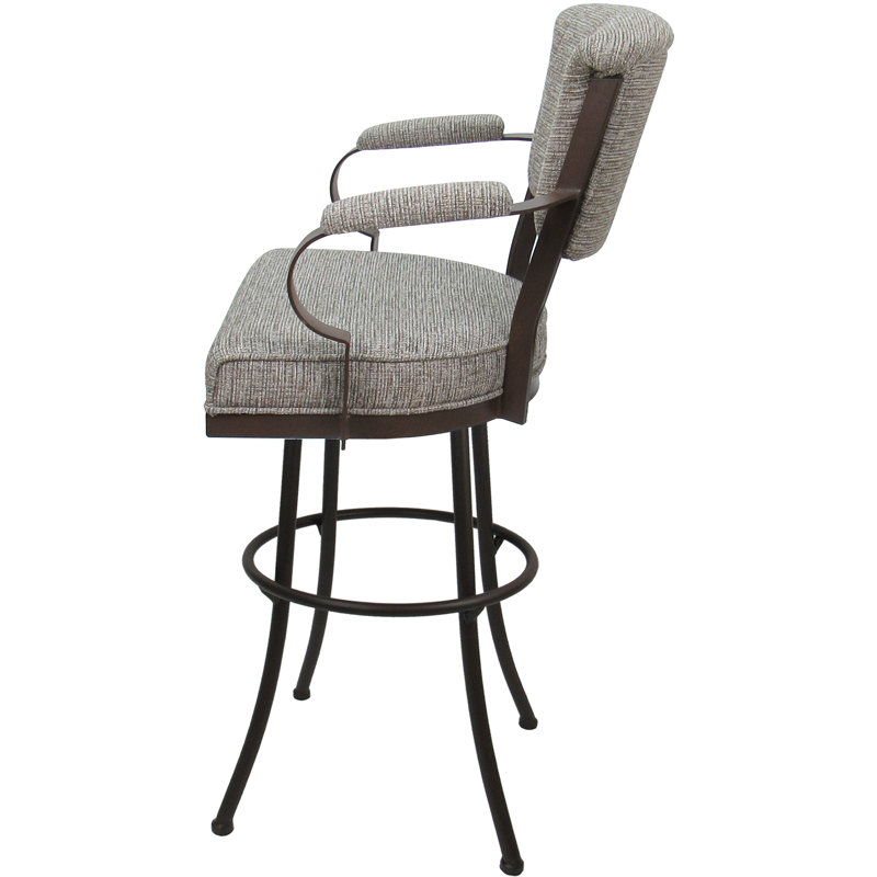Tabouret pivotant en métal Bethel, Brun