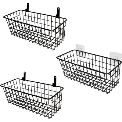 Ensemble de 3 paniers muraux suspendus [très grand]