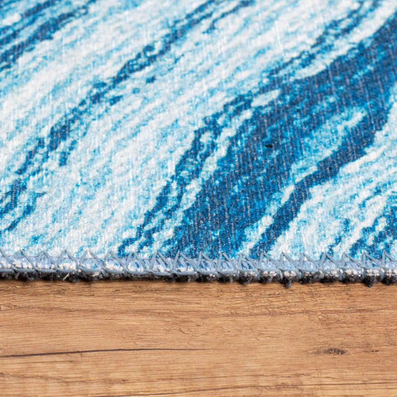 Luxurious Machine Washable Area Rug, 4.9 x 7.5 Feet, 100% Polyester, 1850 g/m², Pile Height: 0.2 inches | Eco-Friendly Recycled Poly Cotton Backing | Perfect for Living Room & Bedroom, Soft and Durable Design