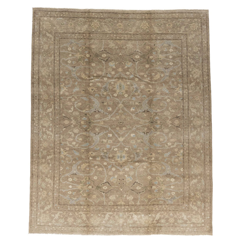 Oriental Hand-Knotted Rectangle 8' x 10' Wool Area Rug in Blue/Gray/Taupe