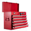Boîte à outils 20,3 po en métal avec tiroir Boîte à outils en acier portable avec loquet en métal et serrure pour le garage, la maison et l'entrepôt (rouge, 20,3 po x 8,7 po x 16 po)