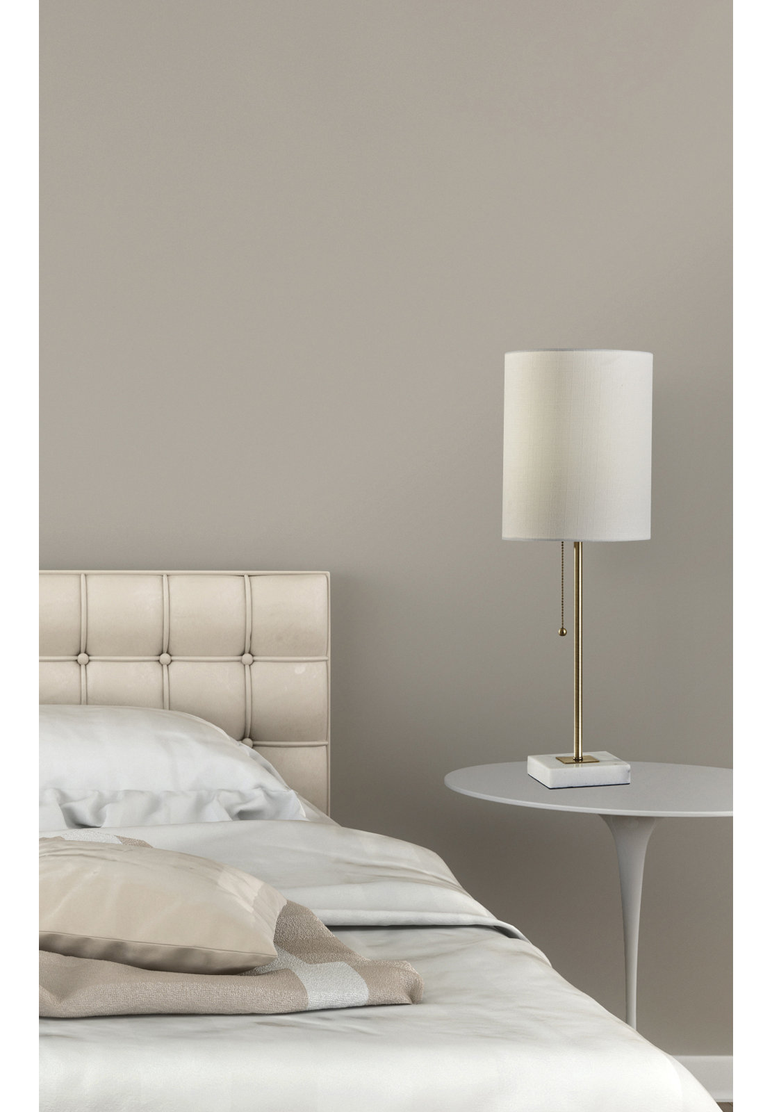 Reed Genuine Marble Table Lamp, Antique Brass