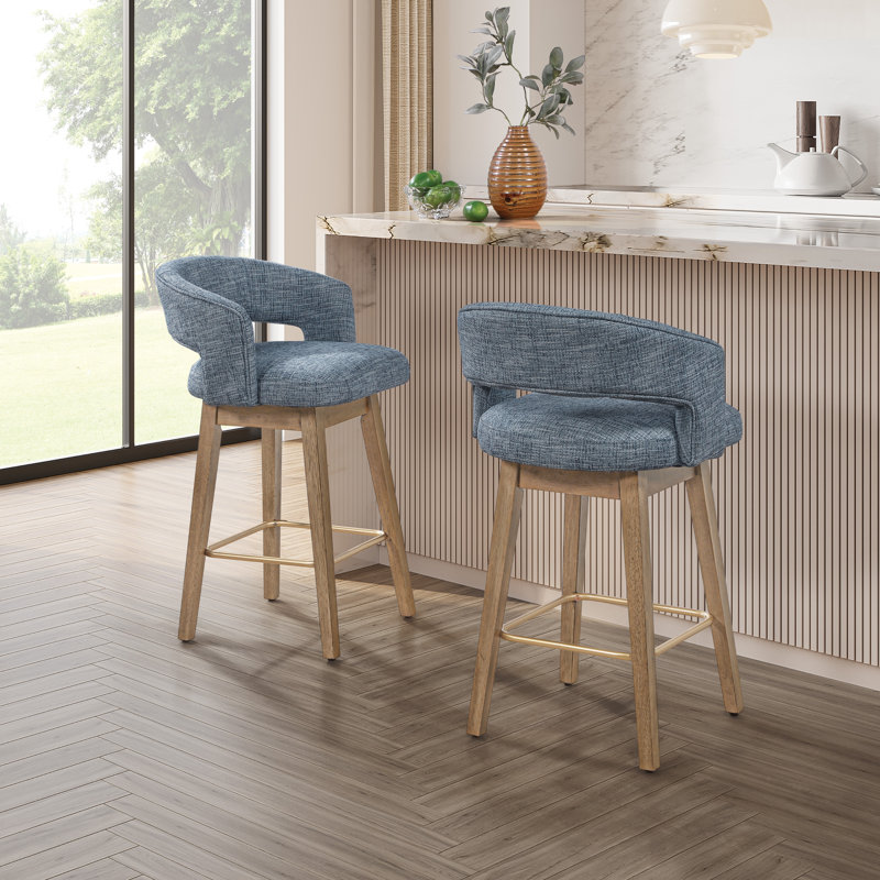 Tabouret de comptoir Elsie, Indigo/Medium Oak