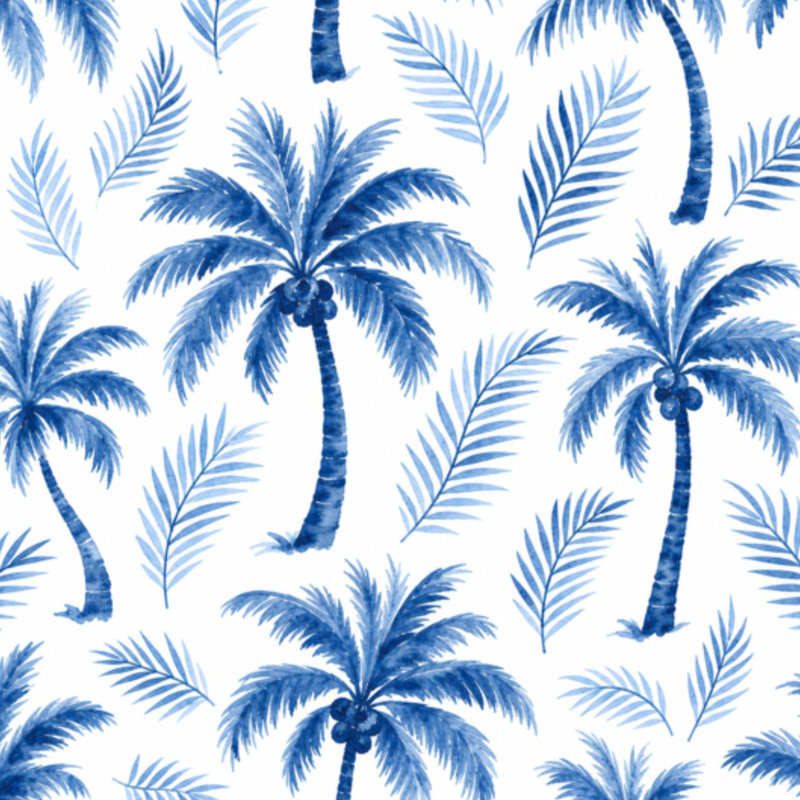 Papier peint auto-adhésif à motif d'aquarelle et de palmiers tropicaux d'été