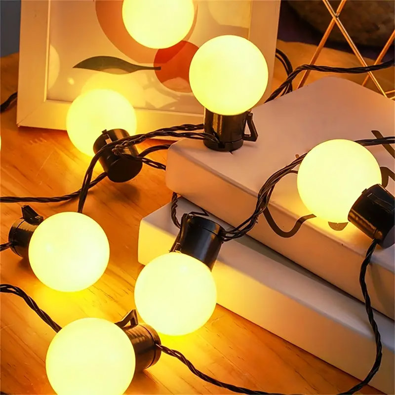 LED Solar Powered Cord String Light, 40 Lamps - 10 Metre Long
