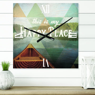Lake House Happy Quote - Horloge murale traditionnelle
