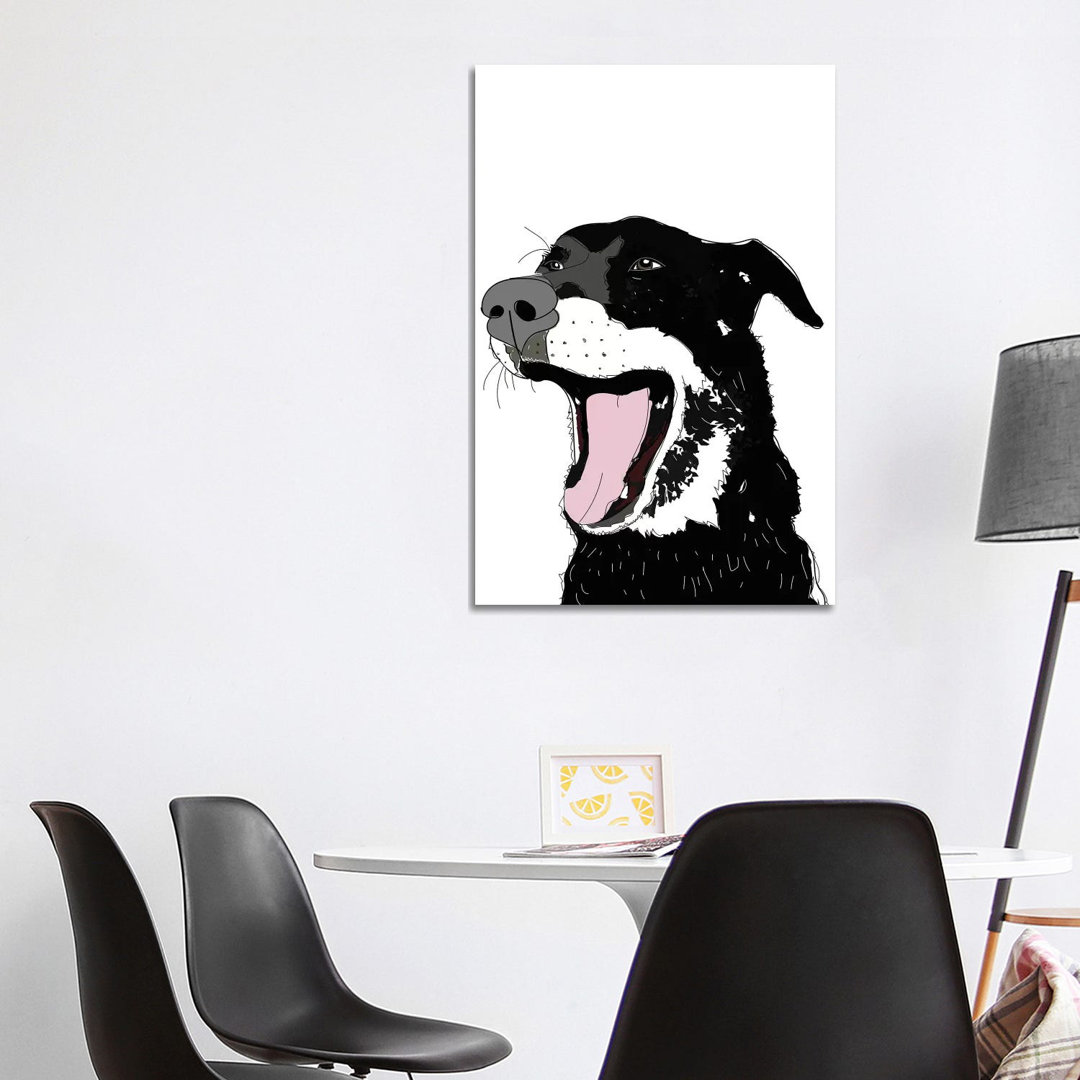 Black Lab Yelling von Sketch And Paws - Gallery-Wrapped Canvas Giclée