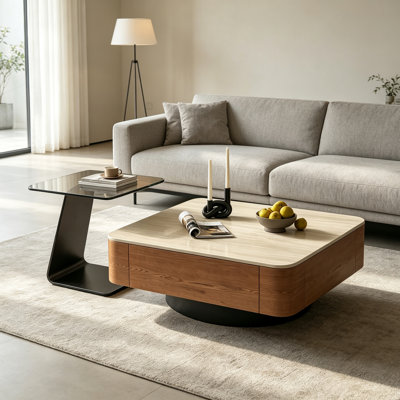 Table basse de rangement moderne en ardoise