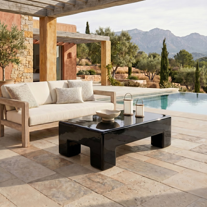 Laiyba Concrete Coffee Table, Black