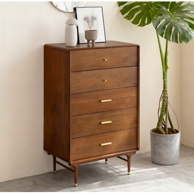 Commode d'appoint en bois de cerisier de style rétro