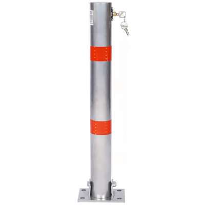 Parking Bollard,Pole Barrier With Lock ,Car Parking Protection Posts,Home Garage Street Decor ,Parking Barrier Round Gray