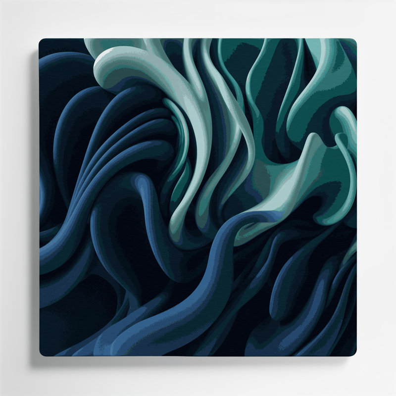 Art mural bleu Biomorphic Abstraction 26, H 12 po x l 12 po