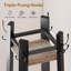 Four Shelf Coat Stand 34.8*34.8*179 cm MDF 1 Piece Coat Rack Grey Coat Storage