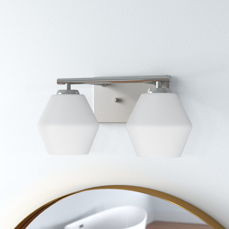 Éclairage pour meuble-lavabo à 2 lumières à intensité variable Audryna, Nickel brossé