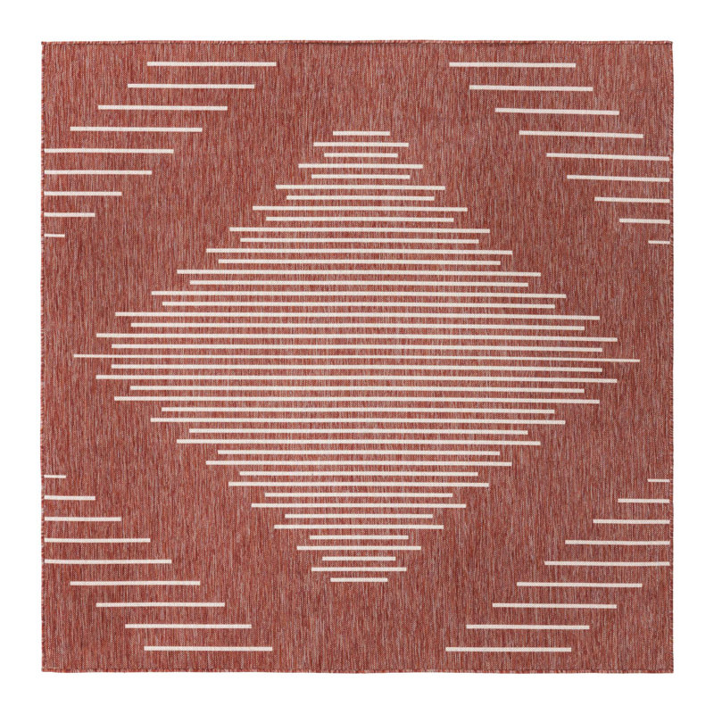 Striped Indoor / Outdoor Rug, Square 7'