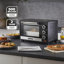 GEEPAS Mini Oven & Grill Rotisserie Baking Roasting & Grilling 1600W Temp Control 100–230°C Double Glass Door 60min Timer Auto Shut Off Bell-124324998-124324995