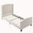 Twin Size Bed Frame with 49.21"High Back Upholstered Headboard and 27.17" High Footboard,Teddy Velvet,12 Slat Support,Solid Wood Feet,No Box Spring Needed(Ivory white)-1374415319