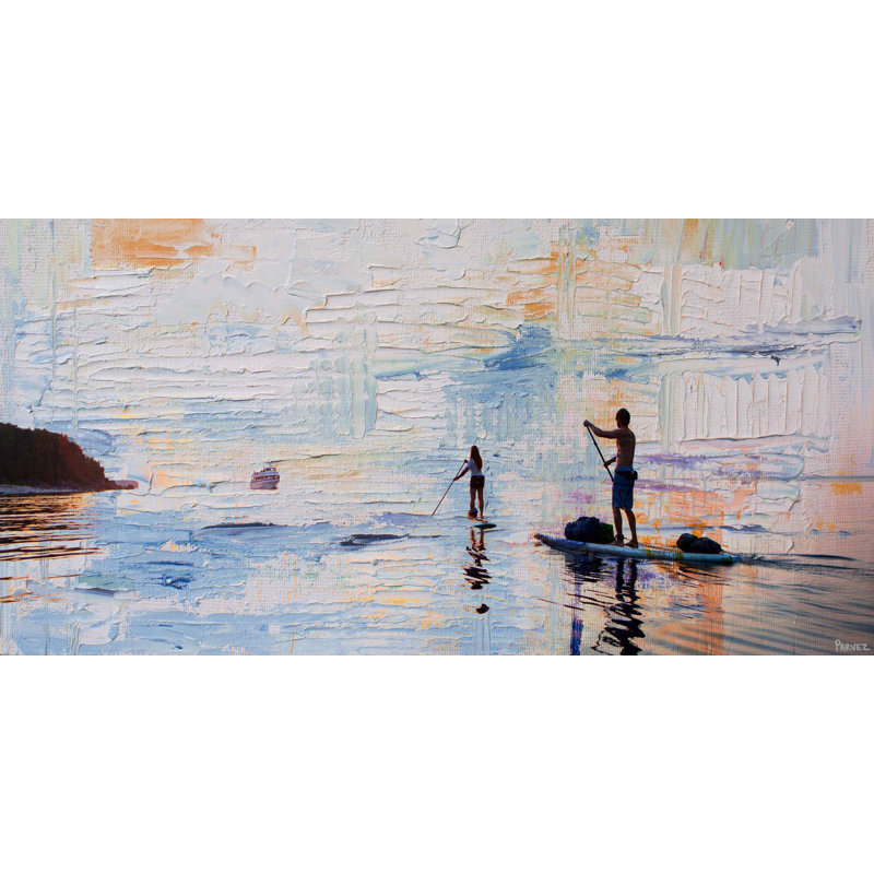 « crépuscule raquette » par parvez taj,, reproduction d’art sur toile tendue, H 18 po x l 36 po x P 1,5 po