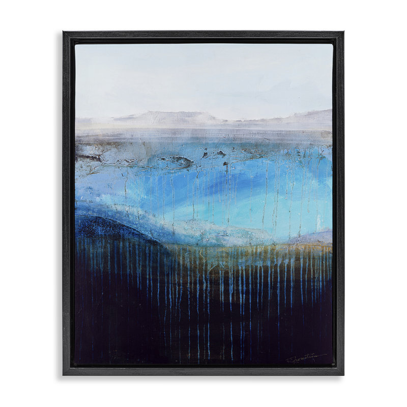 «Intense Abstract Landscape Floater Canvas» par Ruth Fromstein, Cadre flottant noir de jais, H 31 po x l 25 po