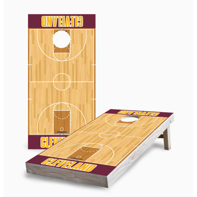 Cleveland Basketball 2x4 Cornhole Board Set | Includes (2) Boards (8) Bags & Optional Accessories