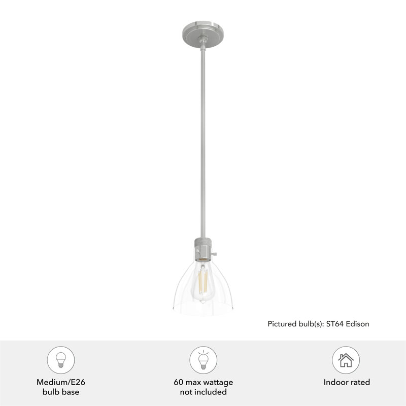 Van Nuys Brushed Nickel Glass Mini Pendant Light