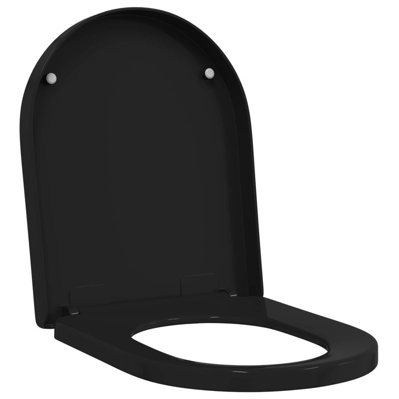Toilet Seat Adjustable Polypropylene Modern Bathroom Indoor Plumbing, Black