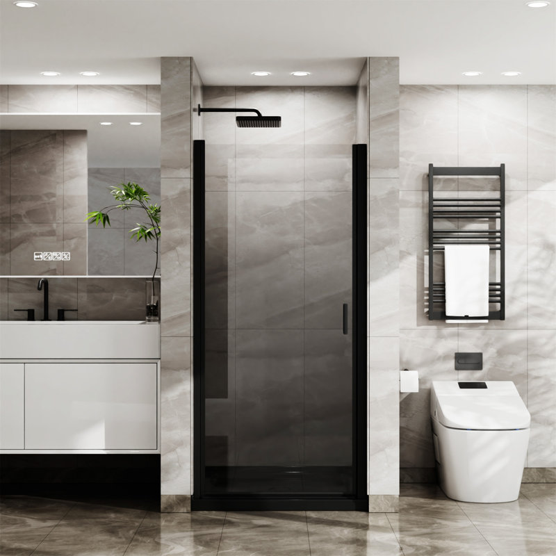 Goodyo 34"X72" Pivot Shower Door, Black