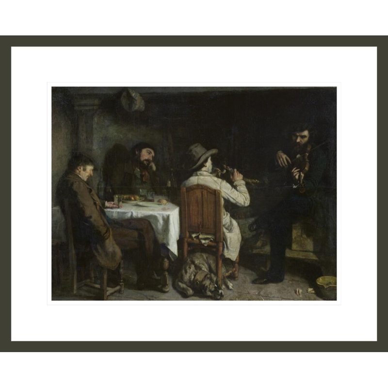 «After Dinner at Ornans» par Gustave Courbet, impression giclée encadrée, H 17,75 po x l 21,74 po