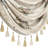 Floral Swag Valance with Tassels, Beige Jacquard Waterfall Valance, Window Treatment 1 Panel-1721501708