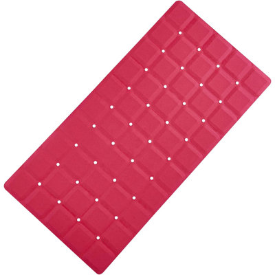 Red Foldable Silicone Bathtub Mat 35.8"x17.7"