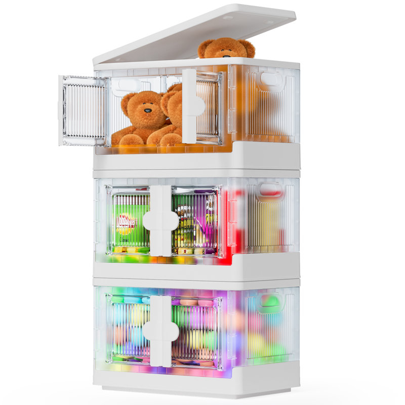 Bacs de rangement pliables en plastique 3 pièces Najah