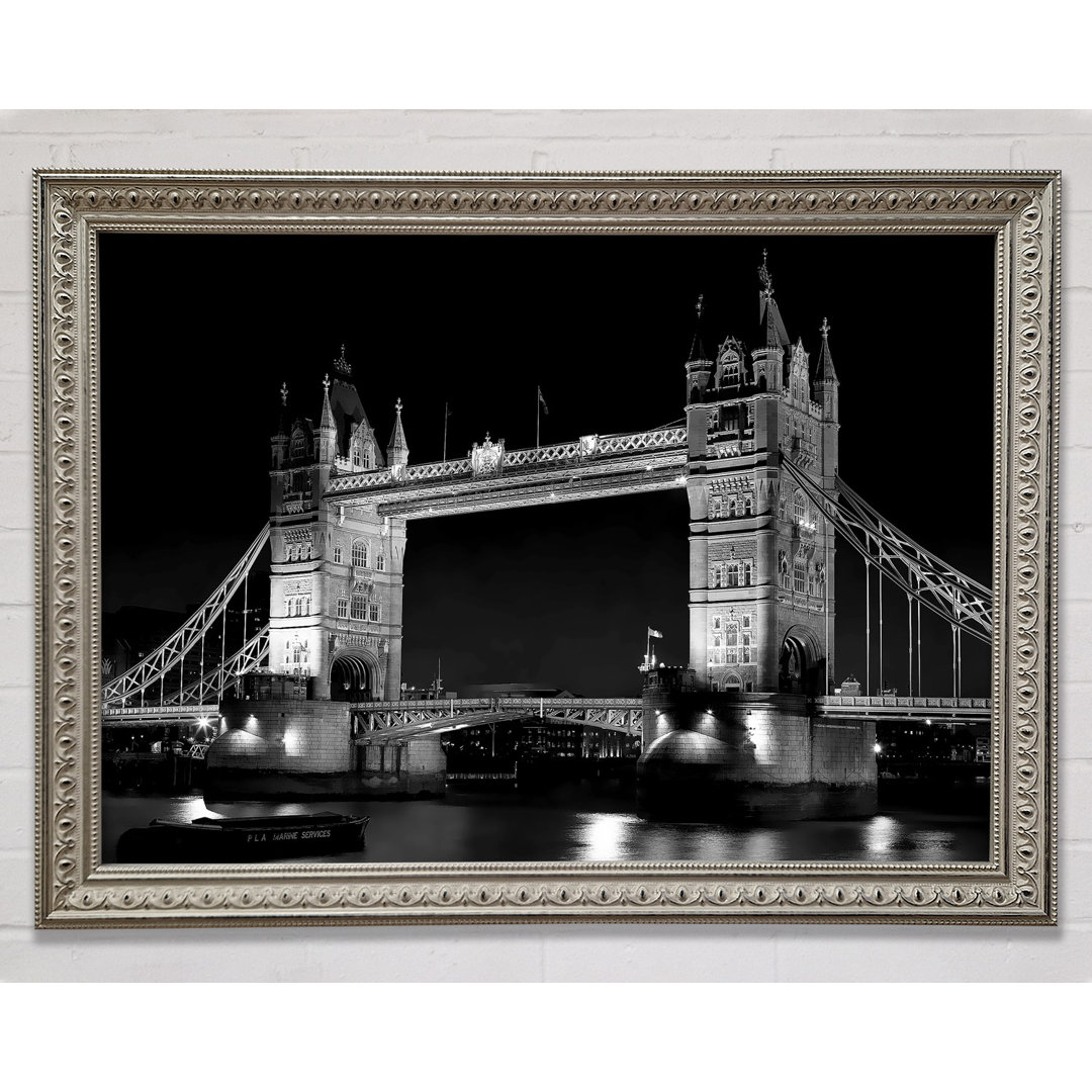 London Bridge Retro B N W - Druck