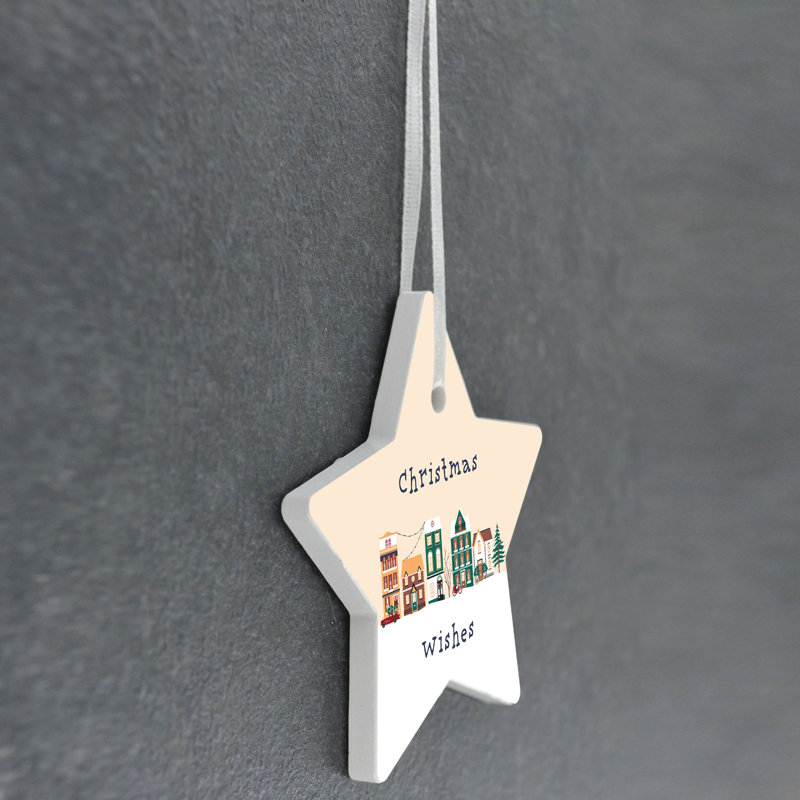 Xmas Christmas Wishes Star Shaped Ornament